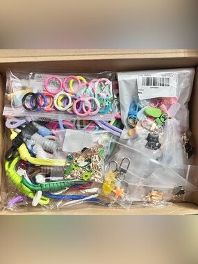 94 Piece Bag Charm or Keychain Making Kit, Custom Compiled + FREE gift included